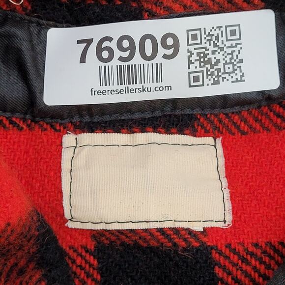 Vintage 80s Buffalo Plaid Button Shirt Large 26x29 Shadow Baggy - Picture 7 of 9